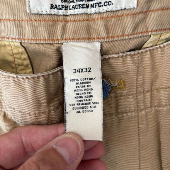 Ralph Lauren Polo Jeans Men's Vintage Cargo Pants Beige Size 34x32 - Picture 5 of 10